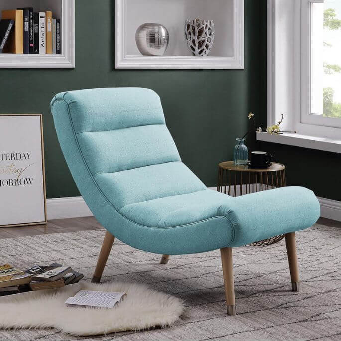 Fauteuil scandinave en tissu Lydia